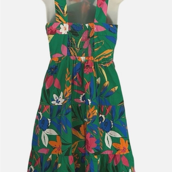 J. Crew Green Tropical Floral Halter Midi Dress with Bright Accents - Picture 10 of 12